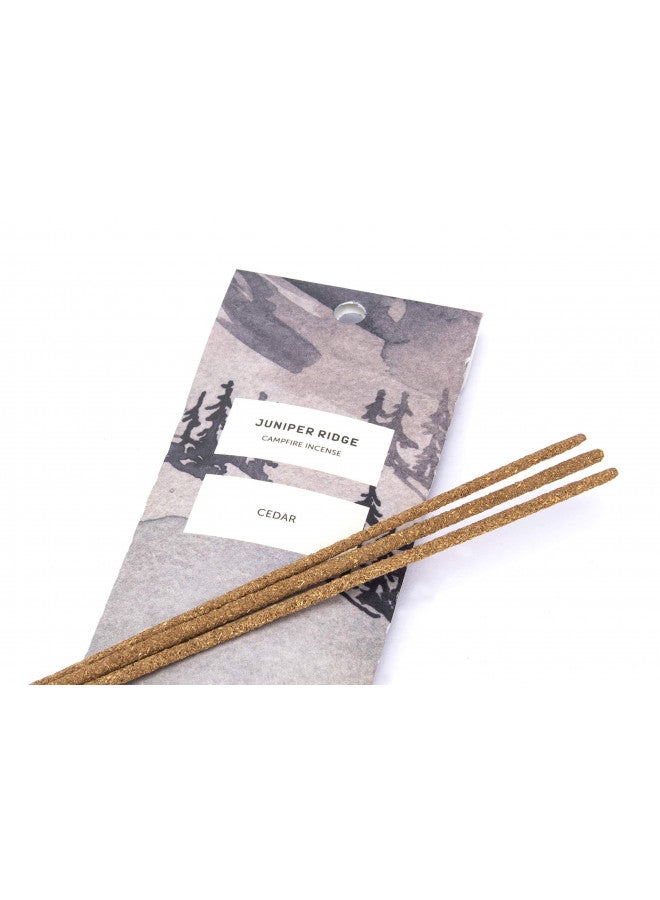 JUNIPER RIDGE All-Natural Aromatic Campfire Incense - Long-Lasting Bamboo Sticks - Aromatherapy & Meditation Therapy - No Synthetic Fragrance - Cedar - 20 Count - Image 1