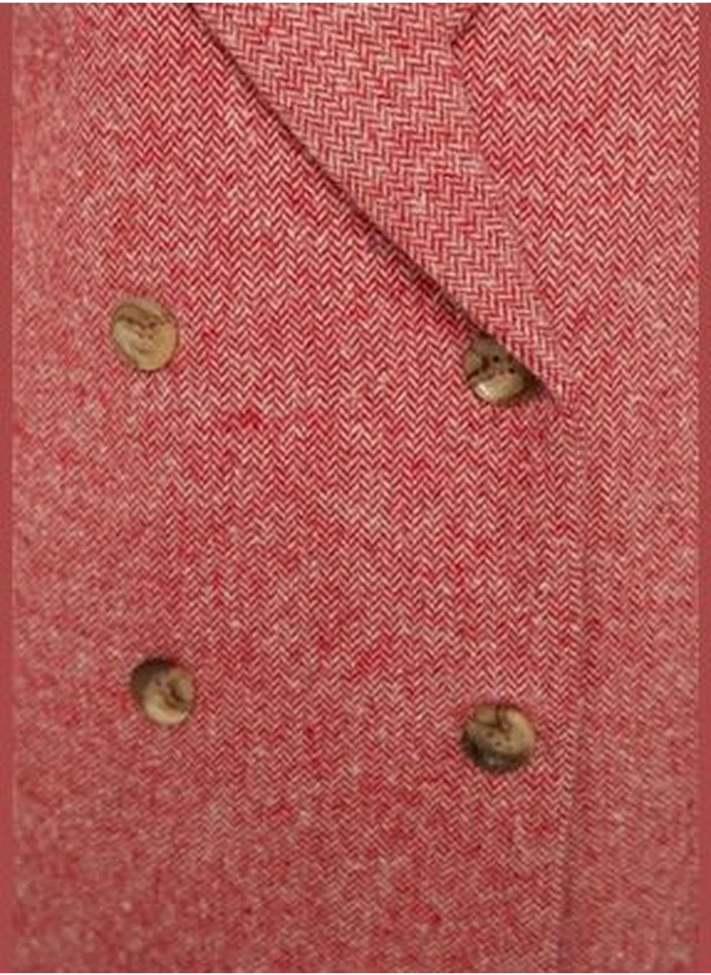 trendyol Burgundy Double-breasted Fastener Blazer with Buttons, Woven Lined and Lined TWOAW22CE0622