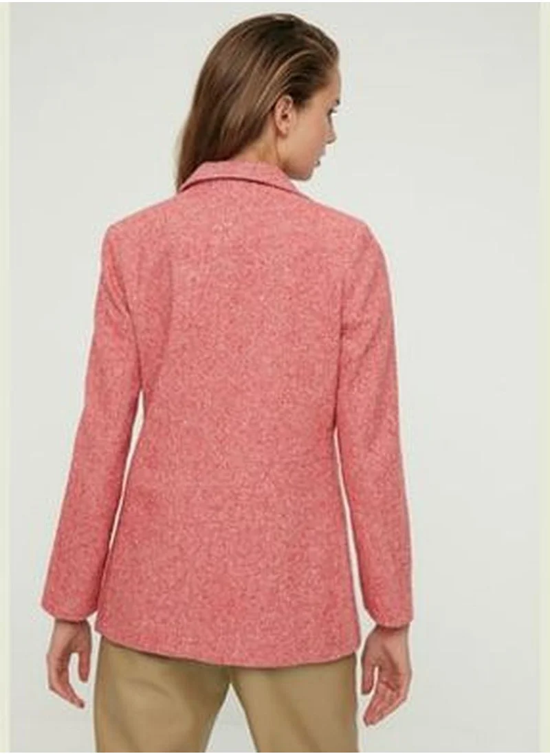 trendyol Burgundy Double-breasted Fastener Blazer with Buttons, Woven Lined and Lined TWOAW22CE0622