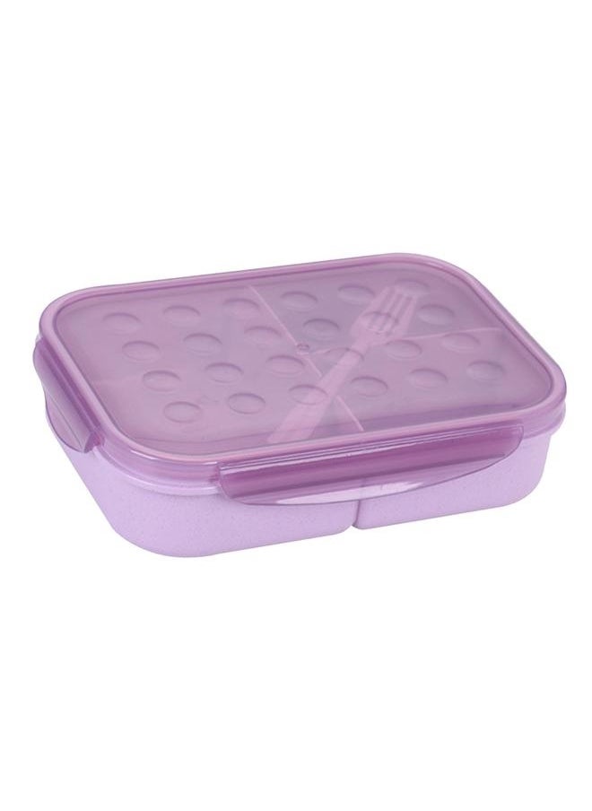 NIBEMINENT Bento Box 3 Compartments Leakproof 4 Buckles Sturdy Microwave Safe Adult Lunch Box with Fork for Office School Home  - Image 4