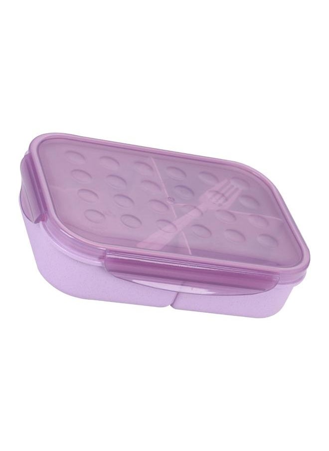 NIBEMINENT Bento Box 3 Compartments Leakproof 4 Buckles Sturdy Microwave Safe Adult Lunch Box with Fork for Office School Home  - Image 3