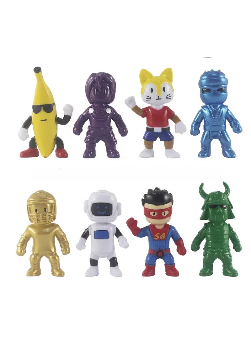 null - 8pcs Stumble Guys Action Figure Kawaii Anime PVC Game Model Statue Set 7cm - Image 1