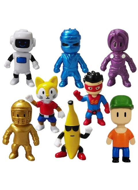 8pcs Stumble Guys Action Figure Kawaii Anime PVC Game Model Statue Set 7cm