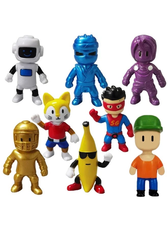 null - 8pcs Stumble Guys Action Figure Kawaii Anime PVC Game Model Statue Set 7cm - Image 1