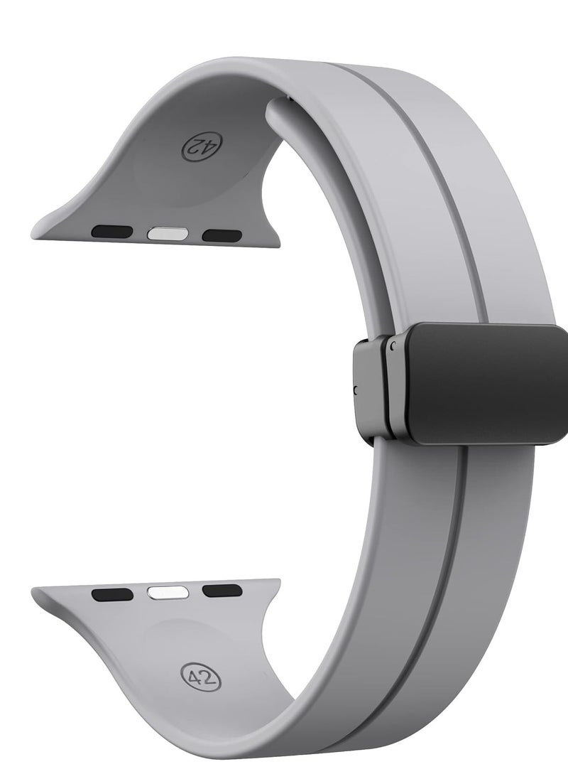 Generic - Magnetic Bands for Apple Watch Ultra/Ultra 2 Band 49mm 45mm 44mm 42mm Soft Sport Silicone Strap for iwatch Series 9/8/7/6/5/4/3/2/1/SE2/SE - Image 1