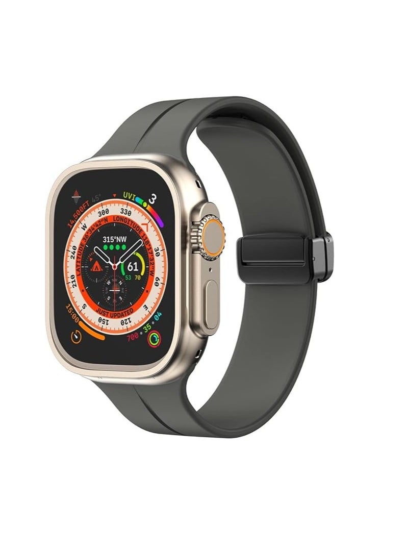 Generic - Magnetic Bands for Apple Watch Ultra/Ultra 2 Band 49mm 45mm 44mm 42mm Soft Sport Silicone Strap for iwatch Series 9/8/7/6/5/4/3/2/1/SE2/SE - Image 1