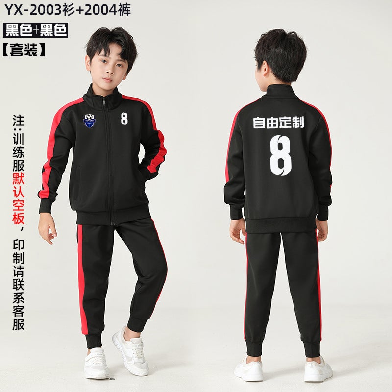 Children'S Football Suit Boys' And Girls' Competition Long Sleeve Training Suit Coat Team Suit Football Performance Suit Printing - Image 1