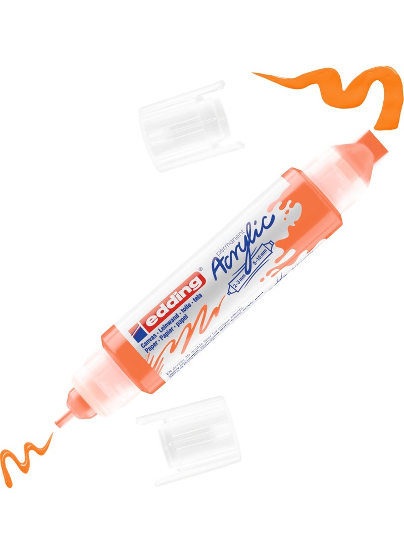 Edding 5400 Acrylic 3D Double Liner - Phosphorescent-Orange - 2-3, 5-10 mm 2 Heads  - Image 1