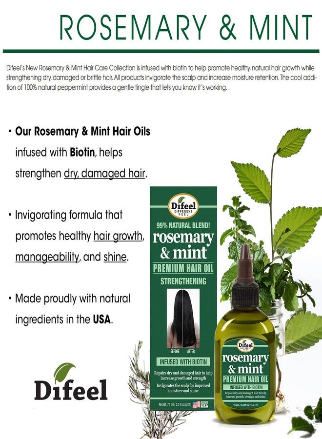 Difeel Rosemary and Mint Premium Hair Oil with Biotin 2.5 oz. - Image 4