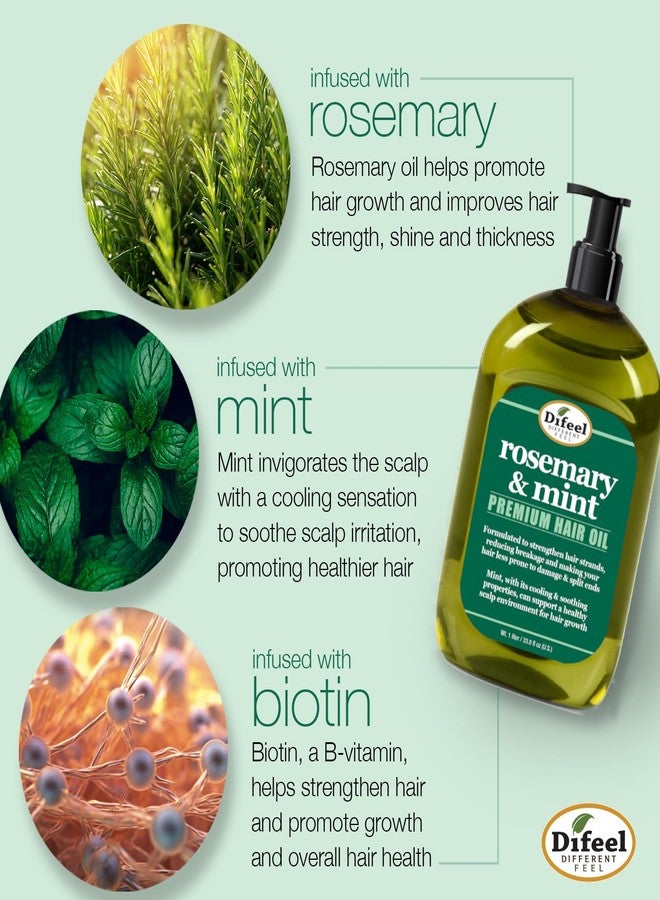 Difeel Rosemary and Mint Premium Hair Oil with Biotin 2.5 oz. - Image 3