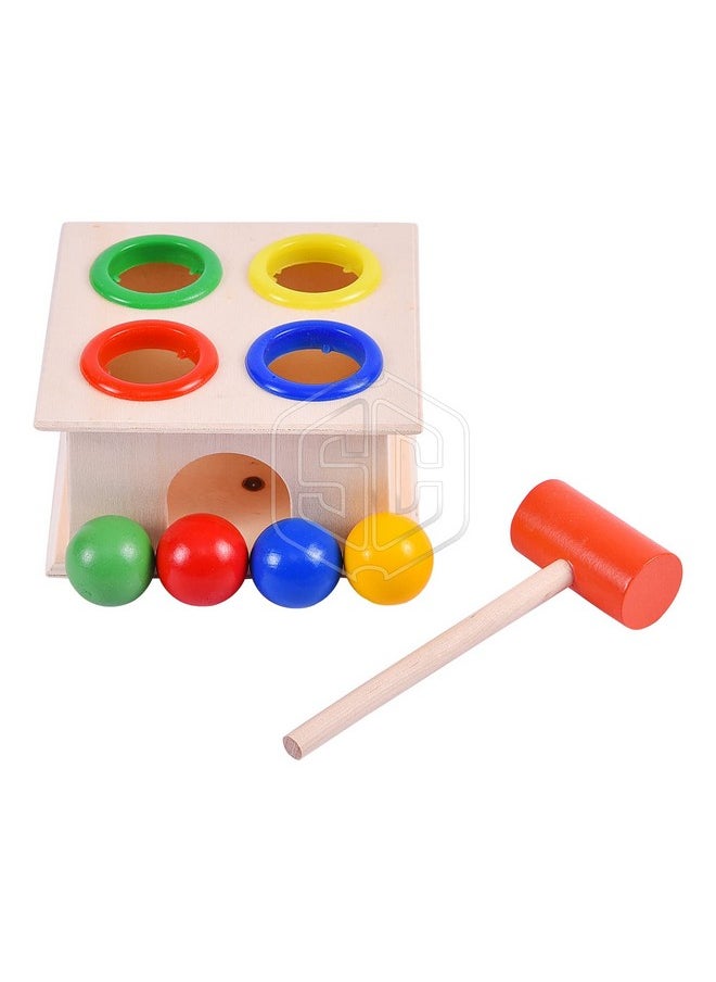 Smartcraft Wooden Hammer Ball Knock Pounding Bench With Box Case Fine Motor And Dexterity Skills Early Educational Toy Set For Kids 2+ Years (Hammer Ball)-Multicolor  - Image 1