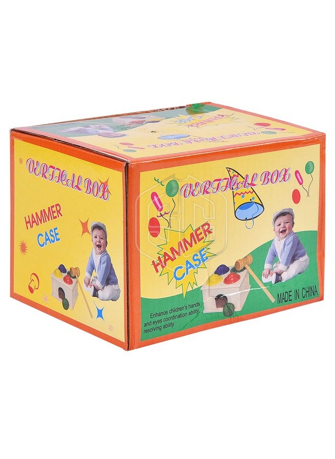 Smartcraft Wooden Hammer Ball Knock Pounding Bench With Box Case Fine Motor And Dexterity Skills Early Educational Toy Set For Kids 2+ Years (Hammer Ball)-Multicolor  - Image 5