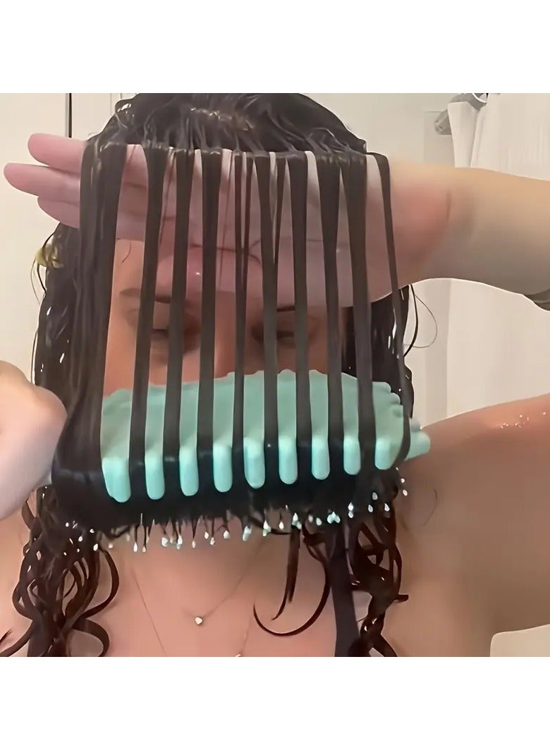 Rozino Spring And Summer Curl Define Styling Brush Bouncing Curly Definition Styling Brush Wet Hair Comb 1PC - GREEN - Image 1