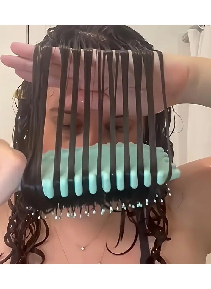 Rozino Spring And Summer Curl Define Styling Brush Bouncing Curly Definition Styling Brush Wet Hair Comb 1PC - GREEN - Image 4