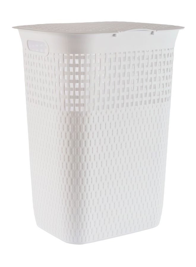 cleany genie Multi-Purpose Plastic Laundry Basket with Lid, with a Slit Break Resistant, Light Weight, Durable and Stylish Construction Large Space Perfect for Storage - 55 Liters - Image 1