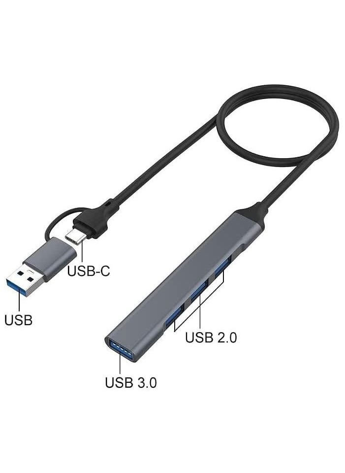 onten - USB C + USB 3.0 to 4 USB Ports for MacBook Pro, iMac 2021, USB Splitter Aluminum Alloy - Image 1