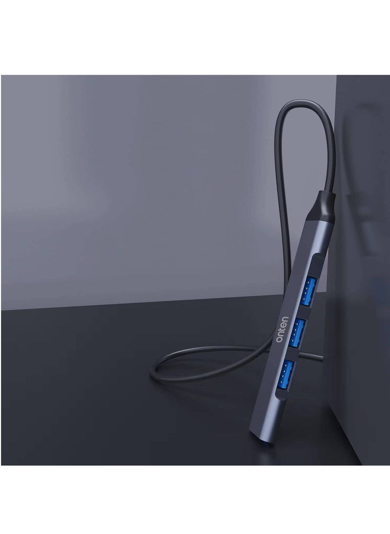 onten - USB C + USB 3.0 to 4 USB Ports for MacBook Pro, iMac 2021, USB Splitter Aluminum Alloy - Image 1