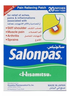 Salonpas Pain Relieving Patch 6.5 Cm X 4.2 Cm 20 Pcs Pack - pzsku/Z9062B7E045402EA43E7EZ/45/_/1711482669/599fc2c0-671b-4e38-9038-b593c184d04b