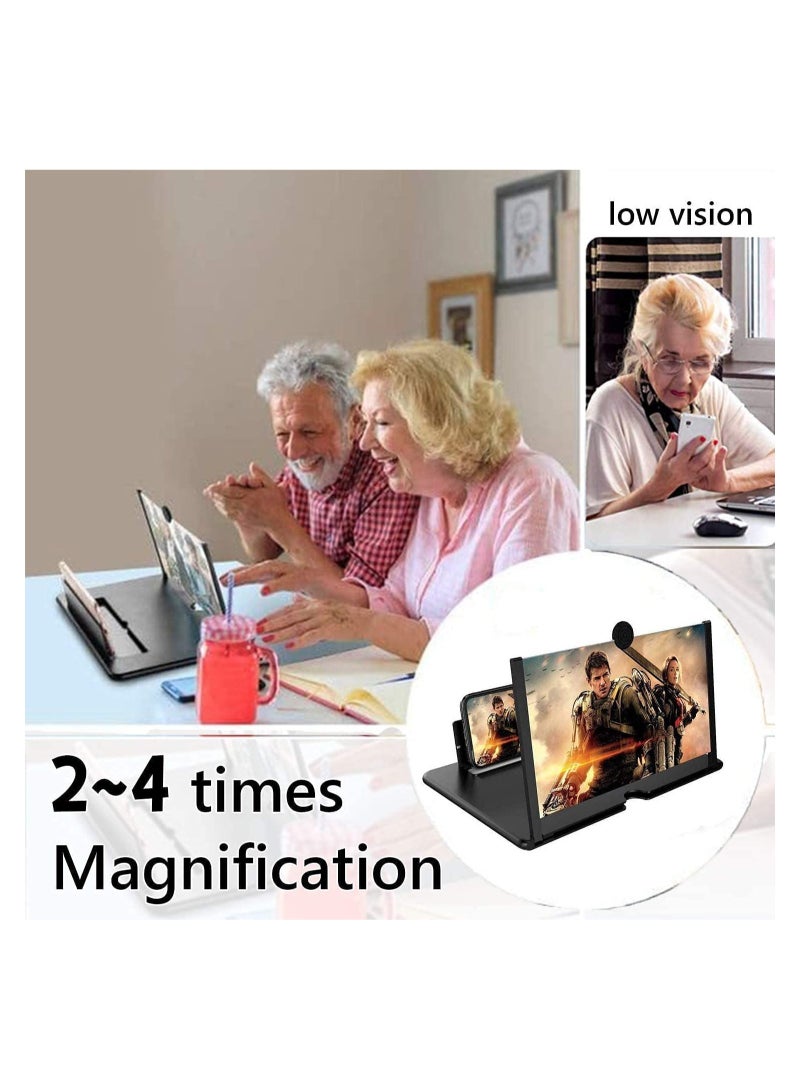 Smartphone Screen Magnifier Hd Mobile Amplifier Stand 14 Inch 3D Foldable For Cell Phone With Adjustable Angle Portable Push-Pull Design - Image 3