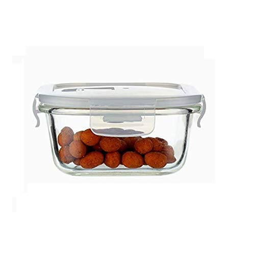Femora Borosilicate Glass Containers for Kitchen | 1 Year Warranty | Container Boxes for Storage, Storage Box for Kitchen with Air Vent Lid, Microwave Safe Utensils, Square (Set of 1-300ml) - Image 1