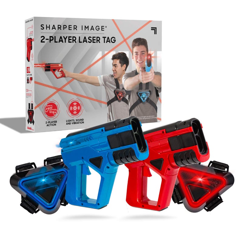 Sharper Image Laser Tag Set 2Pack of Blaster Guns Armor Vests Safe for Kids Adults Indoor Outdoor Battle Game Multiplayer Team Mode Fun Party Activity Cool Electronic Toy Gift Ages 8 - Image 2