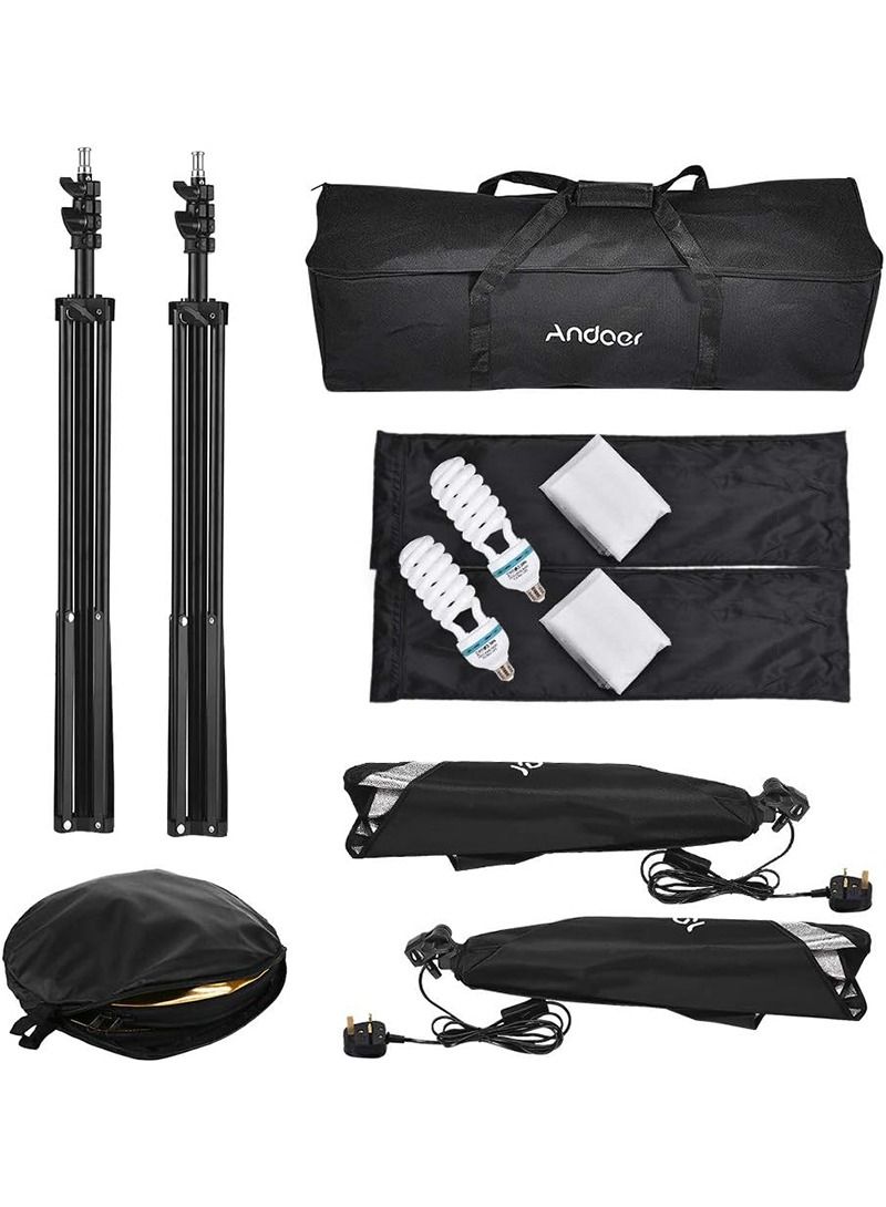 ANDOER Photography Softbox Light Set Black/White - Image 4