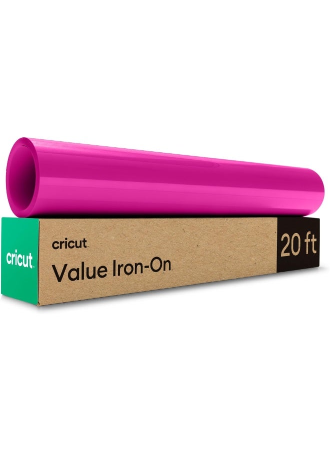 Cricut® Value Iron-On, Magenta (12 in x 20 ft) - HTV Heat Transfer Vinyl - Image 1