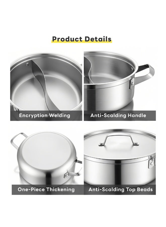 Sharpdo Household Kitchenware Large Capacity Stainless Steel Double-Boiled Pot 28cm - Image 5