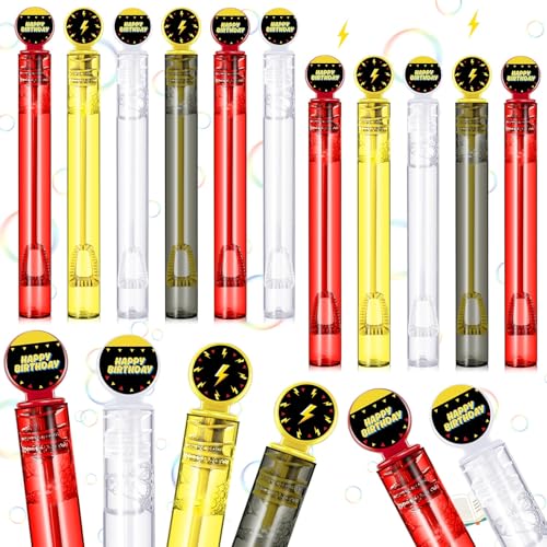 Hollowfly 24 Pcs Bubbles Birthday Party Favors for Kids Cartoon Animation Bubble Wand Bulk Video Game Anime Themed Party Decorations Birthday Toy Supplies for Toddlers - Image 1