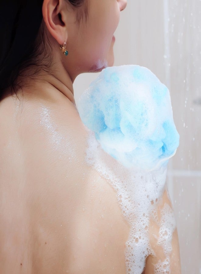 Funnymoom مجموعة Funnymoom من 12 قطعة من ليفة الاستحمام بحجم السفر، مغلفة بشكل فردي، إسفنجة استحمام صغيرة، إسفنجة استحمام شبكية، ليفة استحمام صغيرة مع علبة، مجموعة كبيرة للعناية بالاستحمام (أزرق) - Image 5