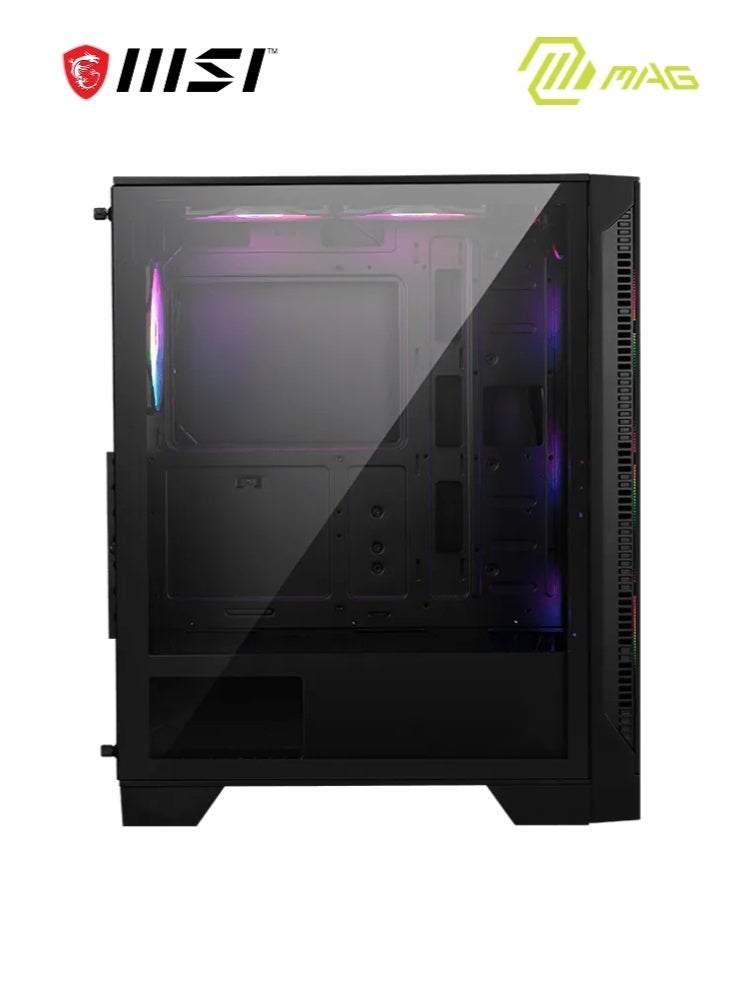 إم اس أي صندوق كمبيوتر ميد تاور ATX MAG Forge 120A بتدفق هواء أسود | 6 مراوح مثبتة مسبقًا، دعم لمبرد يصل إلى 240 مم، فتحات أقراص 2.5" / 3.5"، نافذة زجاجية مقسّاة، لوحة شبكية | 306-7G23A41-HH9 - Image 4