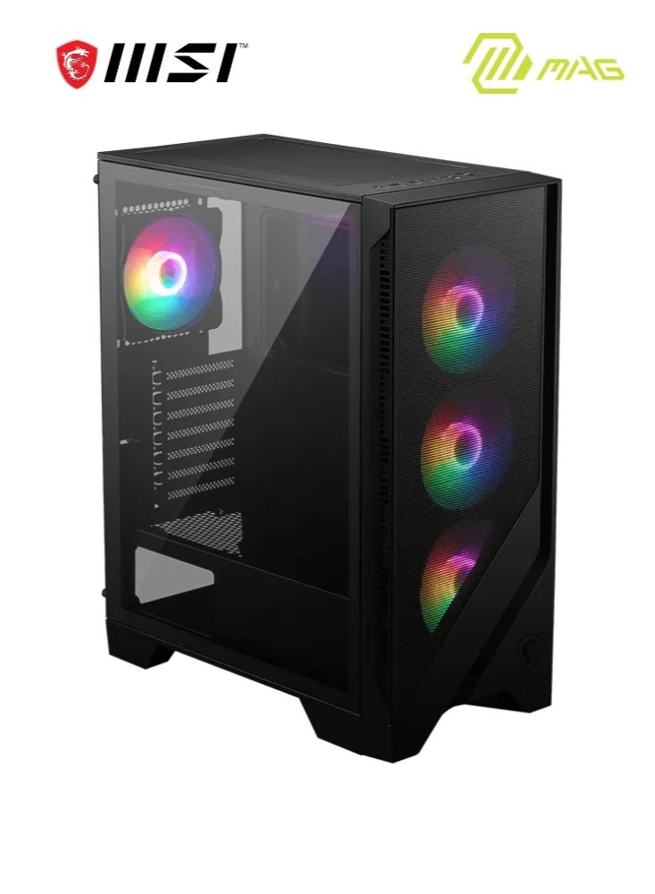 إم اس أي صندوق كمبيوتر ميد تاور ATX MAG Forge 120A بتدفق هواء أسود | 6 مراوح مثبتة مسبقًا، دعم لمبرد يصل إلى 240 مم، فتحات أقراص 2.5" / 3.5"، نافذة زجاجية مقسّاة، لوحة شبكية | 306-7G23A41-HH9 - Image 2