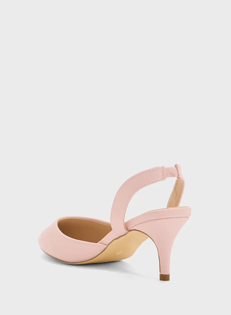 Spot-On Mid Heel Pump With Slingback