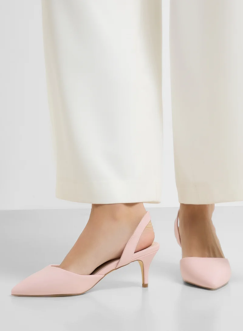 Spot-On Mid Heel Pump With Slingback