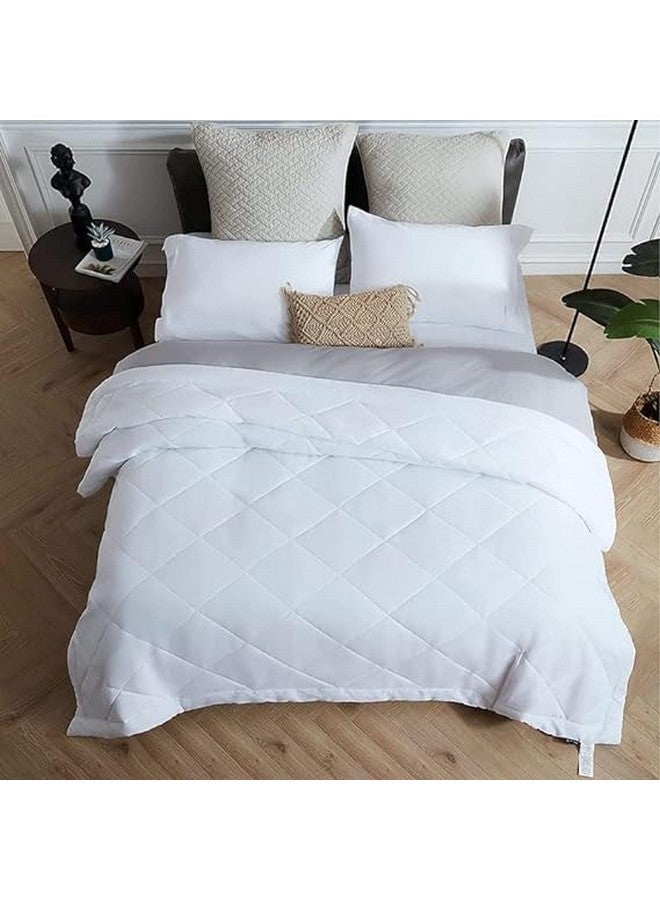 Blizz Mont Hotel Feel Ultra Soft AC Comforter/Quilt/Duvet for Single Bed | Fabric - White Strip 300 TC | Size: 60 inches x 90 inches - Image 2