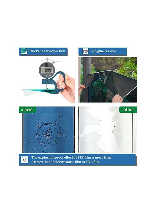 The Bros Heat Control Window Film, Window Tint Sun Blocking Blackout and UV Protection, one-Way Privacy Mirror Reflective Film,Explosion-Proof Premium PET Material Cosmic Black, 17.5 Inch x 6.5 Feet - Image 4