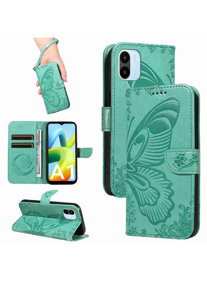 The Bros Case For Xiaomi Redmi A1 Swallowtail Butterfly Embossed Leather Phone Case