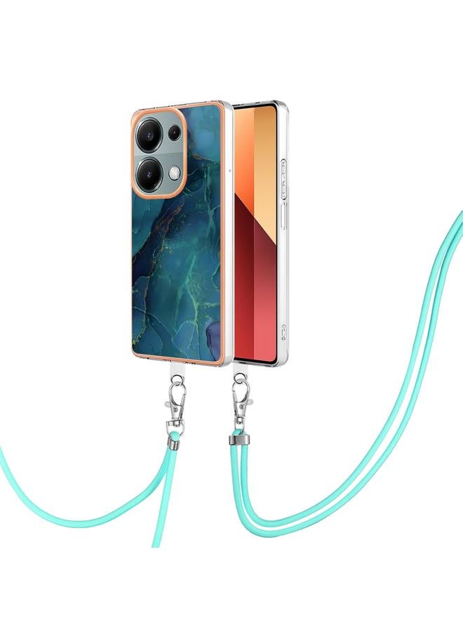 The Bros Case For Xiaomi Poco M6 Pro 4G Electroplating Marble Dual-side IMD Phone Case with Lanyard