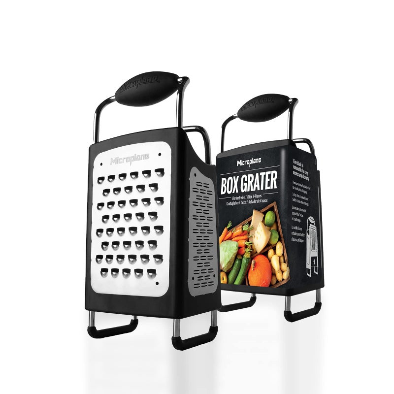 Microplane Four Sided Stainless Steel Ultra-Sharp Multi-Purpose Box Grater - Slicer, Fine, Ribbon, and Extra Coarse Blade Styles - Image 1
