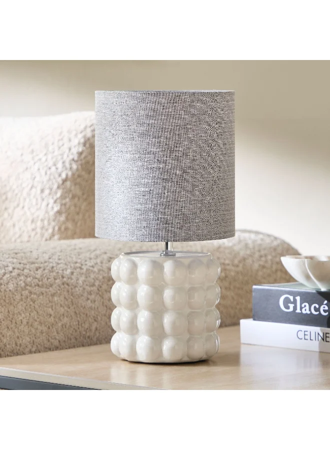Home Box Emzie Ceramic Table Lamp with Linen Shade - 33 cm
