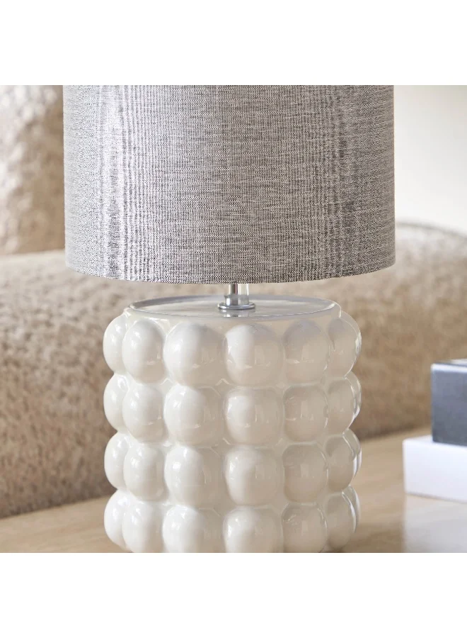 Home Box Emzie Ceramic Table Lamp with Linen Shade - 33 cm