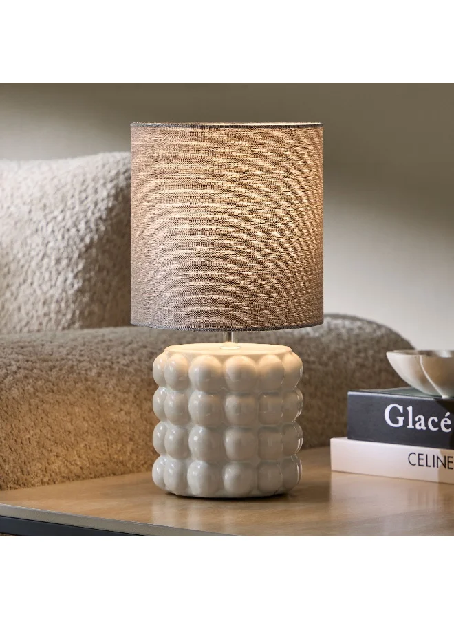 Home Box Emzie Ceramic Table Lamp with Linen Shade - 33 cm