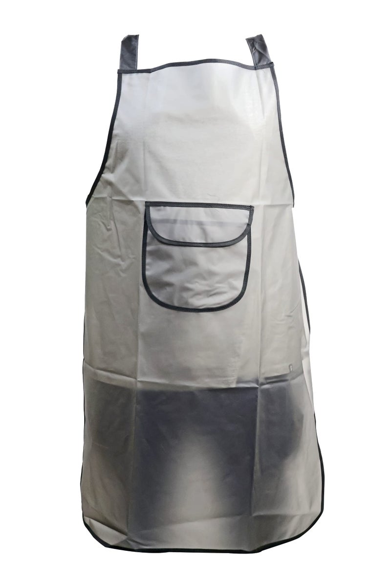 Aeolus Sleeveless Pet Grooming Apparel Wear While You Bathe and Groom Your Dog, Waterproof, Lightweight, One-Size Fit & Adjustable Strap with Pocket, Transparent Apron, White - Image 1