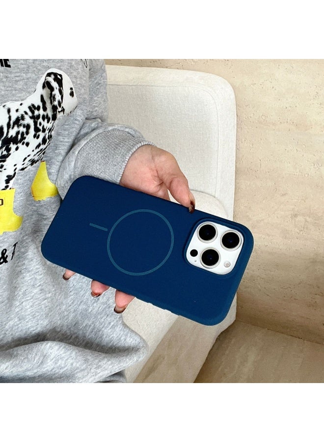 NIBEMINENT Liquid Silicone Protection Case With Magsafe For iPhone 16 Pro, Royal Blue