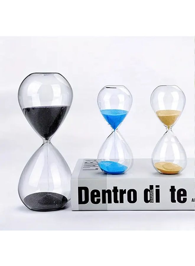 Black 5 Minute Sand Timer Decorative Glass Desk Clock Office Home Decor No Electricity Needed Time Management Tool - Image 2