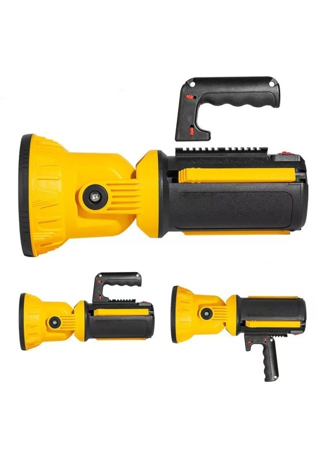 Multi-function Charging LED Portable Lamp Flashlight Outdoor High-power Strong Light Flashlight Lighting Searchlight-Color:W5164-2 (small Patch Model)  - Image 5