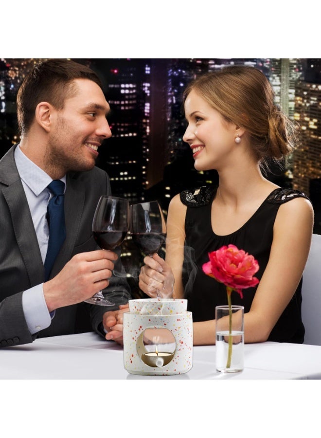 HOMESTAR Tealight Wax warmerss - Ceramic Candle Holder Stand, Decorative Tabletop Candle Decor | Stylish Melt Burner, Minimalist Home Ornament for Birthday Event, Holiday Use, Wedding Reception Display - Image 3