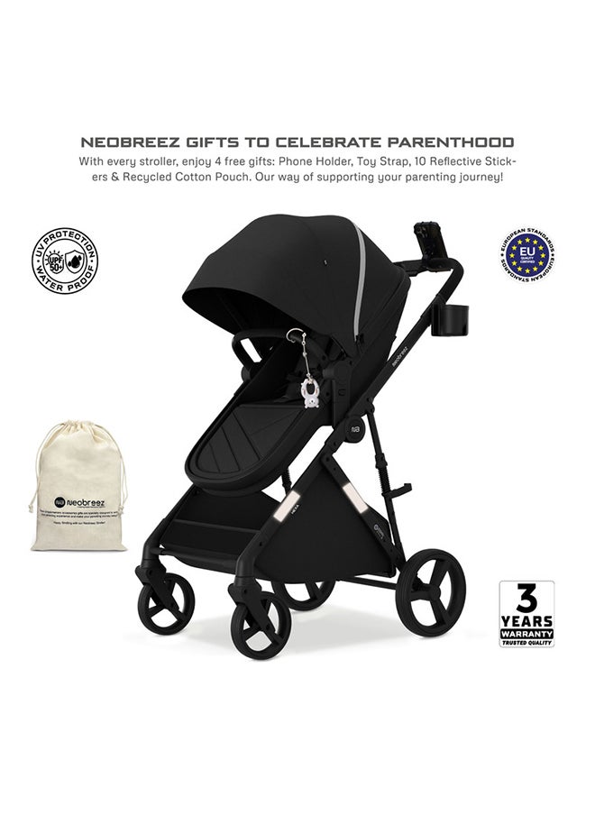neobreez HEXA 2-in-1 Convertible Baby Toddler Stroller, Carry Cot, Bassinet Pram, XL Basket, UV And Waterproof Canopy, Pushchair, Gift Bag, Phone Holder And Toy Strap, 2 in 1 Cup Holder, 0-4yrs(22kg), 3yrs Warranty  - Image 2