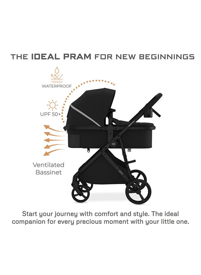 neobreez HEXA 2-in-1 Convertible Baby Toddler Stroller, Carry Cot, Bassinet Pram, XL Basket, UV And Waterproof Canopy, Pushchair, Gift Bag, Phone Holder And Toy Strap, 2 in 1 Cup Holder, 0-4yrs(22kg), 3yrs Warranty  - Image 3