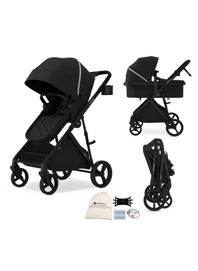 neobreez HEXA 2-in-1 Convertible Baby Toddler Stroller, Carry Cot, Bassinet Pram, XL Basket, UV And Waterproof Canopy, Pushchair, Gift Bag, Phone Holder And Toy Strap, 2 in 1 Cup Holder, 0-4yrs(22kg), 3yrs Warranty  - Image 1